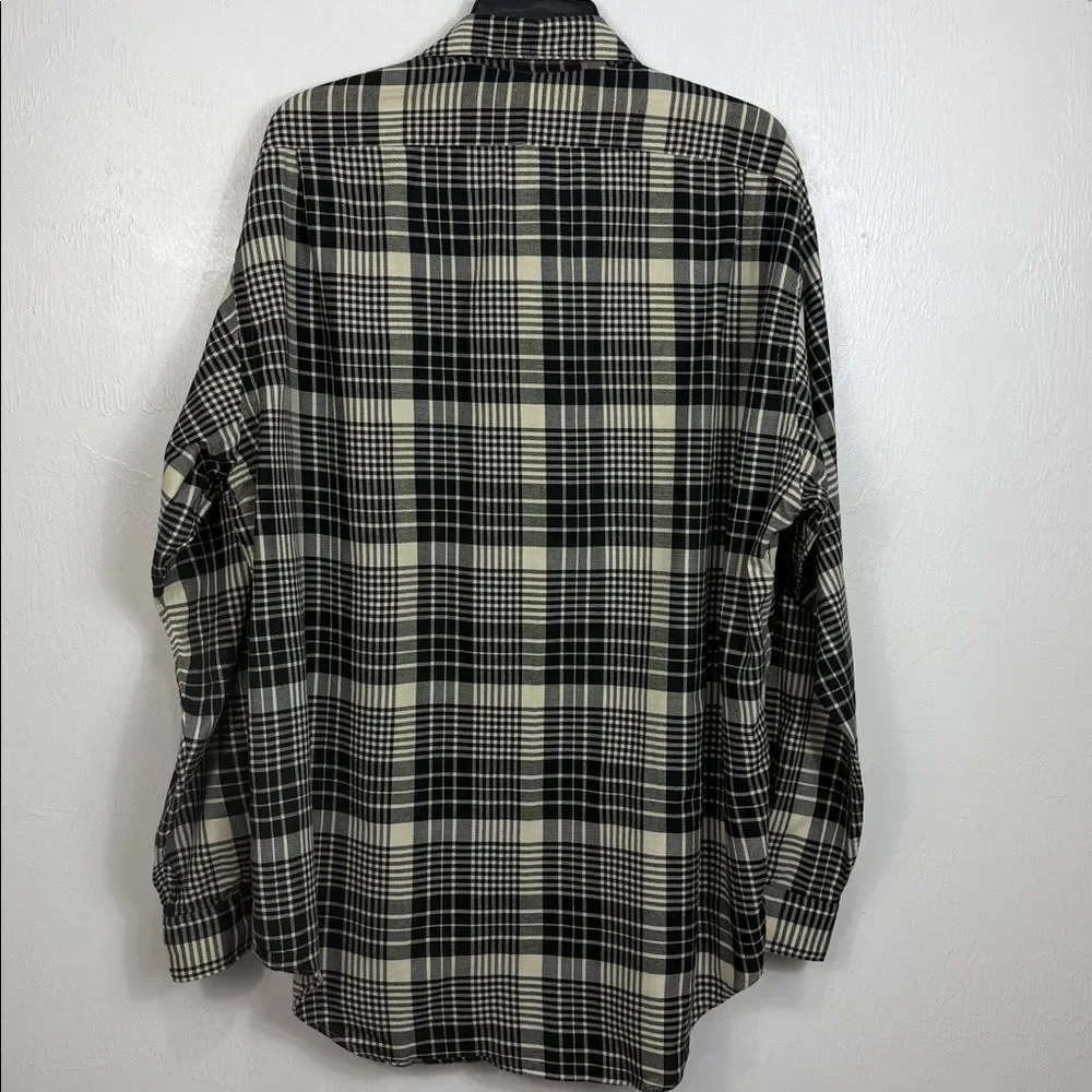 Polo Ralph Lauren Marlowe Plaid Flannel Shirt Black Cream XL